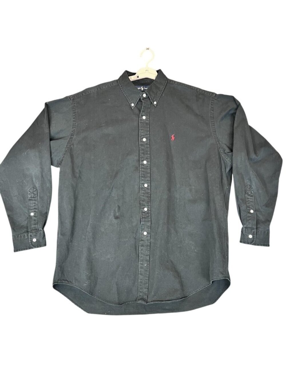 Ralph Lauren Mens XL Blake Shacket Black Button Down Long Sleeve Pony Logo